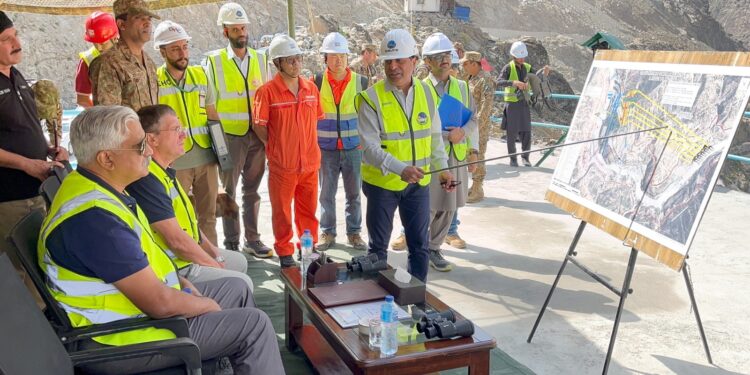 WAPDA chief reviews progress of Dasu main dam